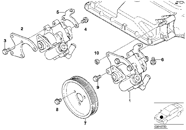 2001 BMW M5 Rear Vane Pump Bracket Diagram for 32421406771