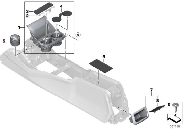 2020 BMW M235i xDrive Gran Coupe INSERT MAT, COMPARTMENT, FRO Diagram for 51167951778