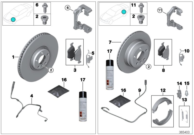 2008 BMW 760Li Rear Brake Pad Sensor Diagram for 34356778038