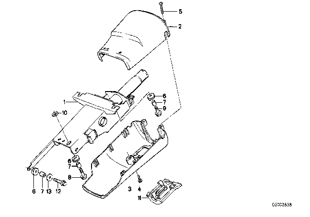 1985 BMW 635CSi Steering Column - Tube / Trim Panel Diagram 3