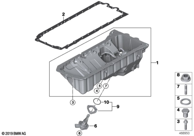 2020 BMW M4 Oil Pan Diagram