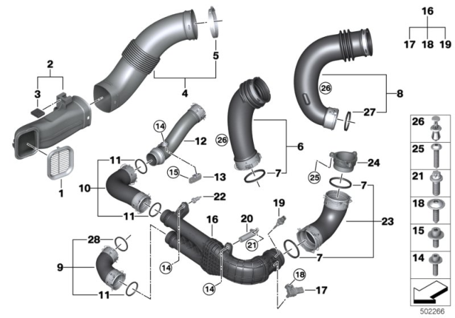 2020 BMW X4 M FILTERED AIR PIPE Diagram for 13718053373