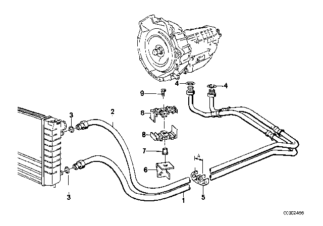 1986 BMW 325e Transmission Oil Cooling Diagram 1