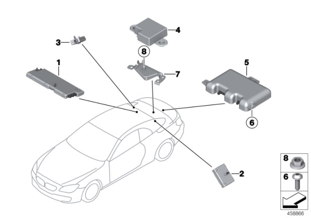 2015 BMW 650i Single Parts For Antenna-Diversity Diagram