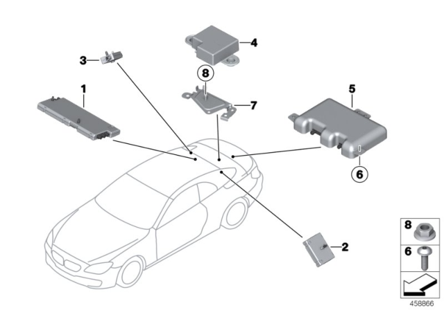 2015 BMW 640i xDrive Antenna Amplifier, Diversity Diagram for 65209276095