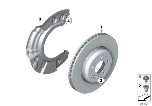 2011 BMW 328i xDrive Front Brake / Brake Disc Diagram