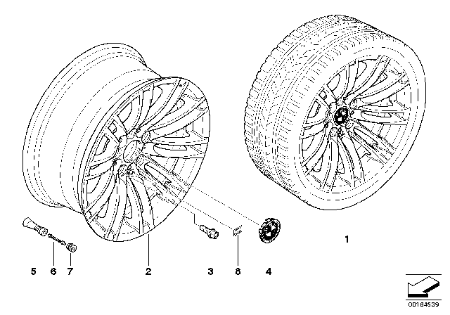 2008 BMW M3 BMW Alloy Wheel, M Double Spoke Diagram