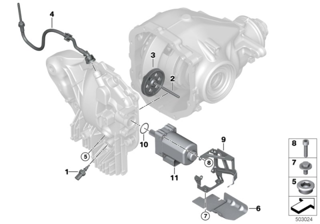 2020 BMW X7 Rear Axle Differential / Mounted Parts Diagram