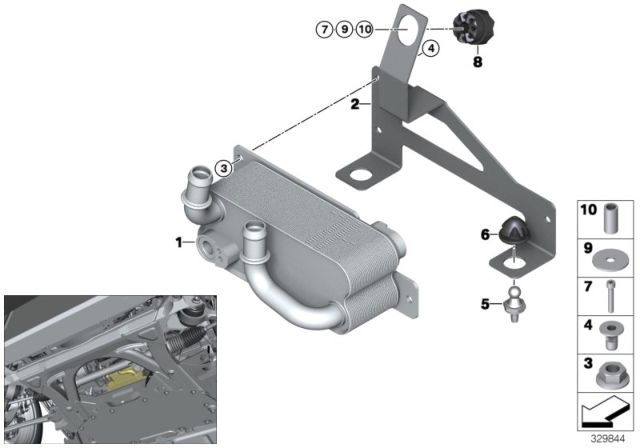 2017 BMW i3 Holder, Heat Pump Condenser Diagram for 64219291291