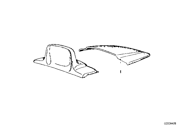 1979 BMW 633CSi Trim Panel Head Rest-Cover Diagram