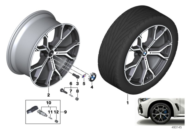 2020 BMW X5 BMW LA Wheel, V-Spoke Diagram 6