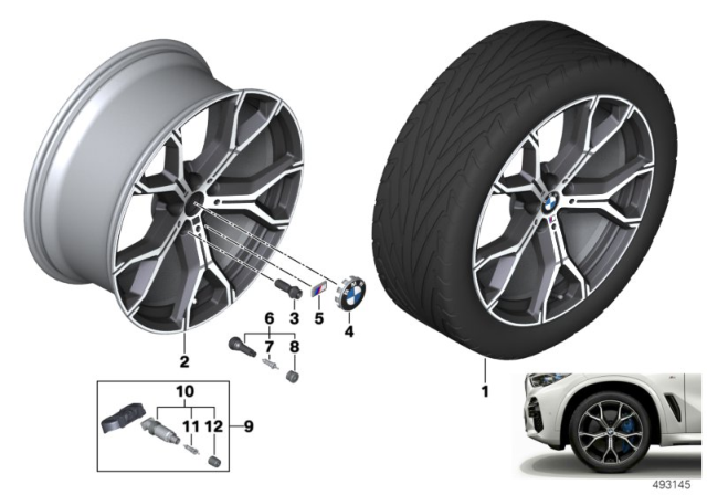 2020 BMW X6 BMW LA Wheel, V-Spoke Diagram 4