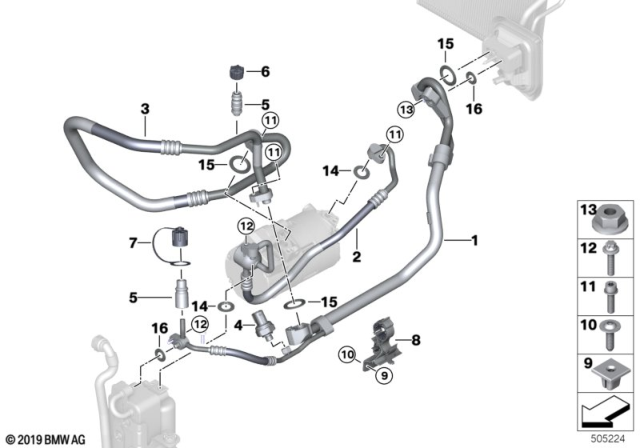 2020 BMW X3 SUCTION PIPE EVAPORATOR-COMP Diagram for 64539354546