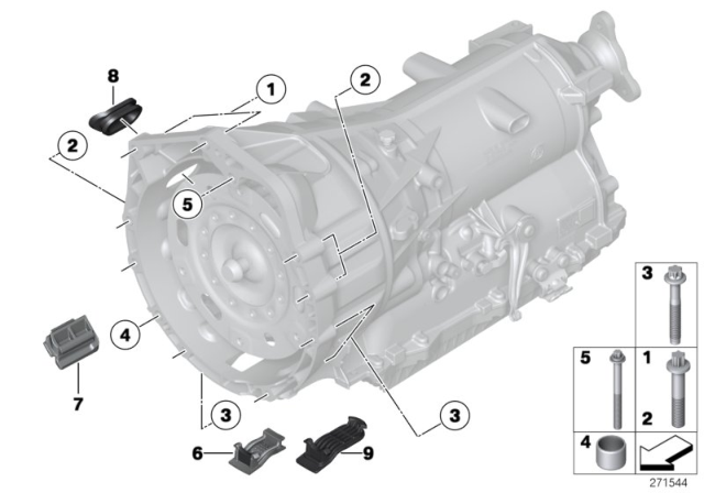2017 BMW 640i Gearbox Mounting Diagram