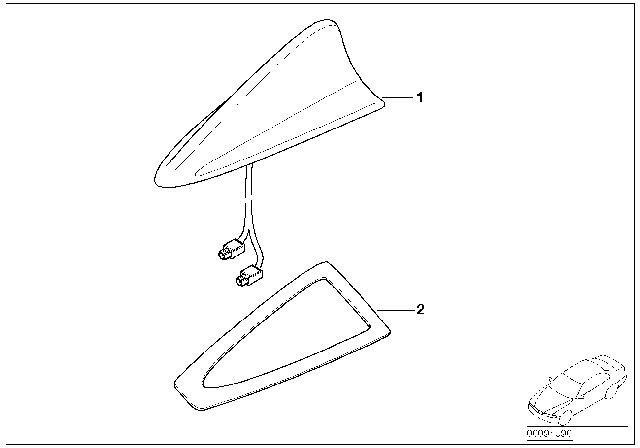 2003 BMW 745Li Single Parts For Telephone Roof Antenna Diagram 1