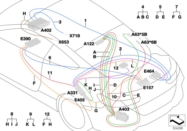 2019 BMW M850i xDrive Repair Cable Main Wiring Harness Aerial/Coax Diagram