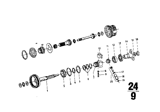 1974 BMW 2002 Output / Speedometer Drive (ZF 3HP12) Diagram
