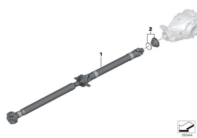 2018 BMW 640i Automatic Gearbox Drive Shaft Diagram for 26108693401