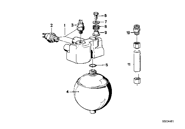 1988 BMW M5 Pressure Regulator / Pressure Accumulator Diagram