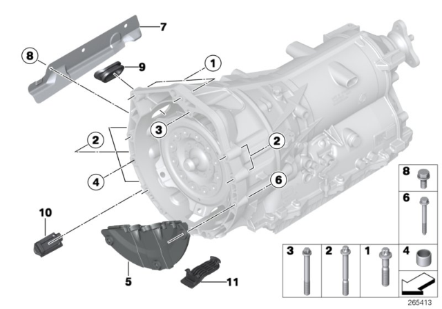 2015 BMW 328i Transmission Mounting Diagram