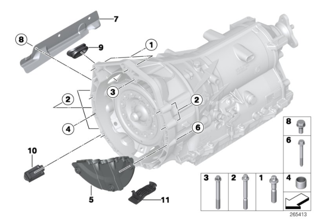 2015 BMW 428i Transmission Mounting Diagram 2