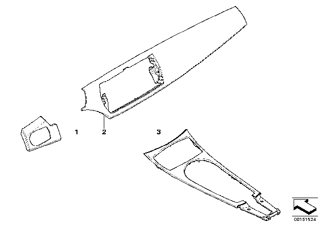 2008 BMW Z4 Retrofit, Aluminum Decor Strips Diagram