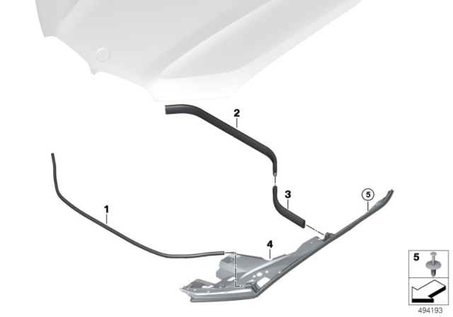 2020 BMW X6 Gasket Hood Side Right Diagram for 51767425428