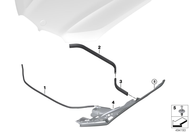 2019 BMW X7 Bonnet Seals Diagram