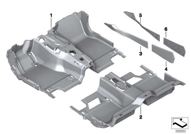 2011 BMW 740i Individual Floor Covering Diagram