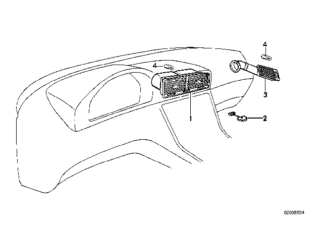 1994 BMW 850CSi Fresh Air Grille Diagram