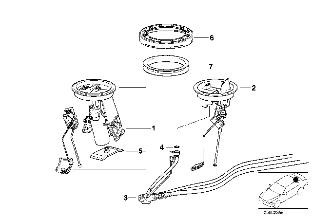 1999 BMW M3 Fuel Pump And Fuel Level Sensor Diagram