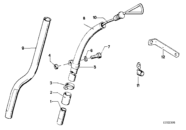 1980 BMW 320i Guide Tube Upper Part Diagram for 11431260338