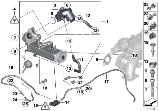 2015 BMW 328d xDrive Emission Reduction Cooling Diagram