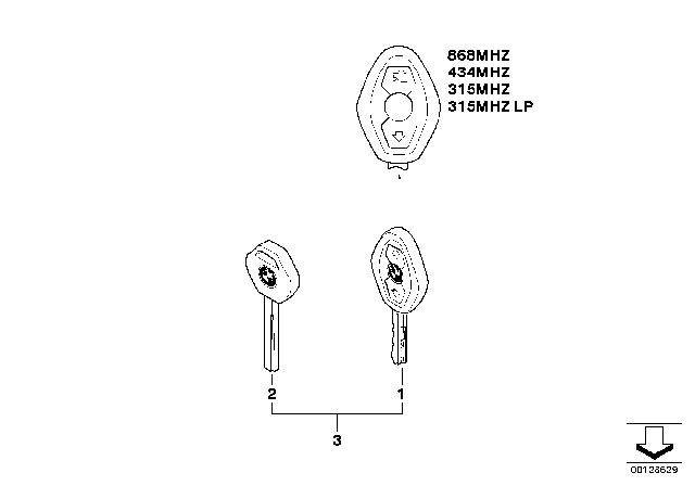 2007 BMW 530i Radio Remote Control Diagram 1