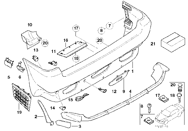 2004 BMW X5 Trim Panel, Rear Diagram