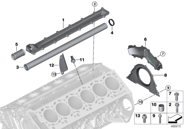 2018 BMW M760i xDrive Engine Block & Mounting Parts Diagram 1