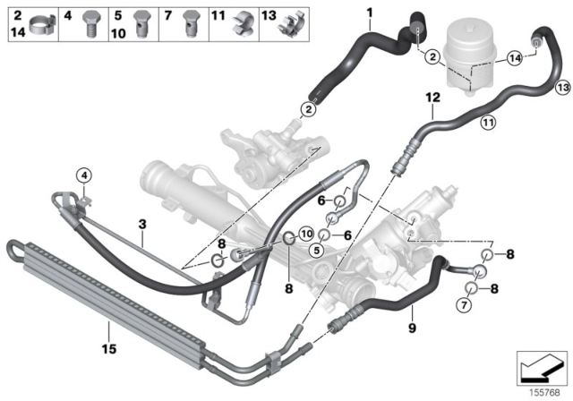 2010 BMW 135i Active Steering Suction Pipe Diagram for 32416771875