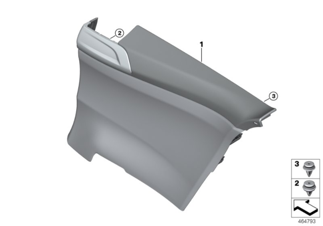 2016 BMW M4 Lateral Trim Panel Diagram