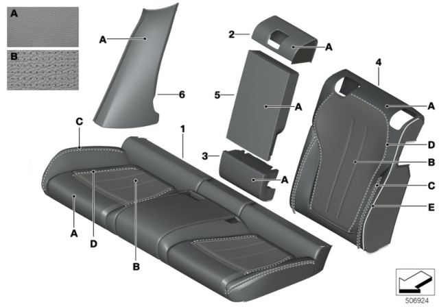 2015 BMW X6 M Individual Cover, Klima-Leather Comfort Seat Diagram