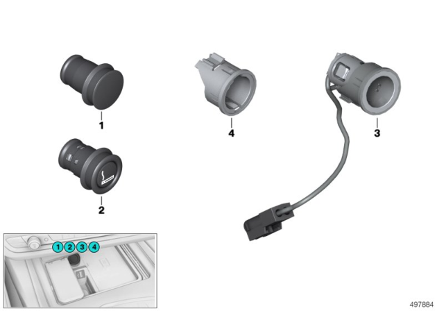 2019 BMW Z4 Cigarette Lighter / Power Sockets Diagram