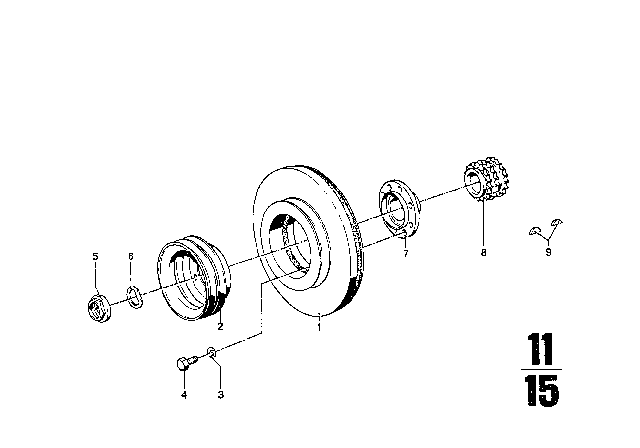 1969 BMW 2500 Crankshaft With Bearing Shells Diagram 4