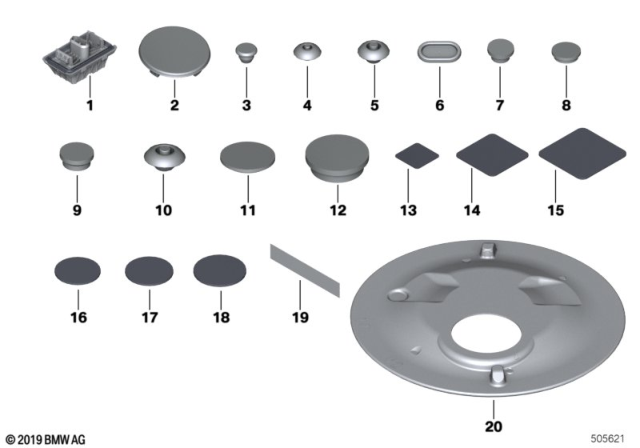 2020 BMW 330i BLIND PLUG Diagram for 07147496187