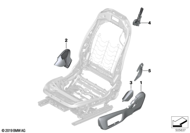 2020 BMW 840i xDrive SEAT TRIM RIGHT INSIDE Diagram for 52107995476