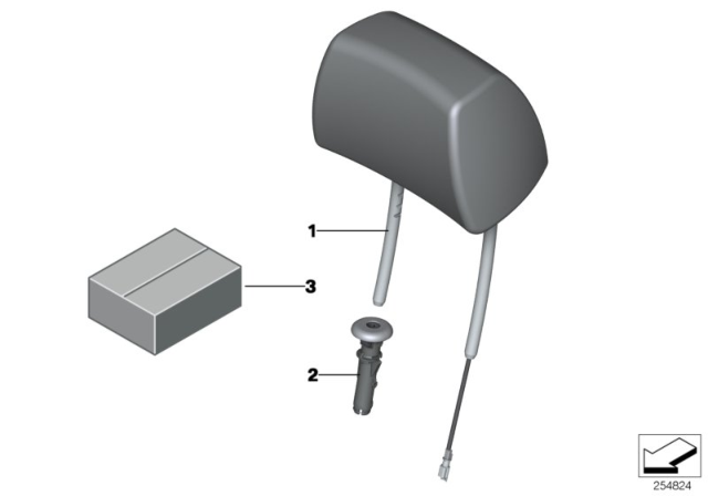 2014 BMW X3 Seat, Front, Head Restraint Diagram