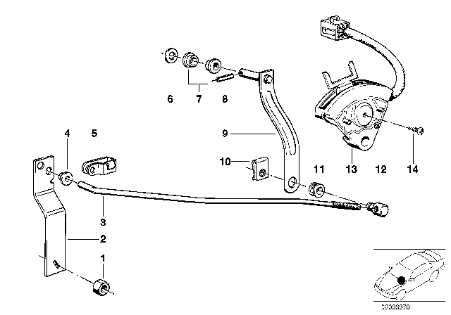 1983 BMW 733i Gear Shift Parts, Automatic Gearbox Diagram 2