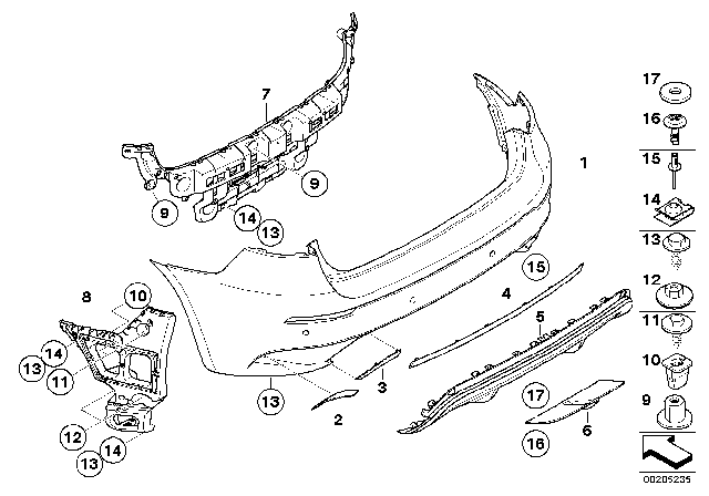 2011 BMW X6 M M Trim Panel, Rear Diagram