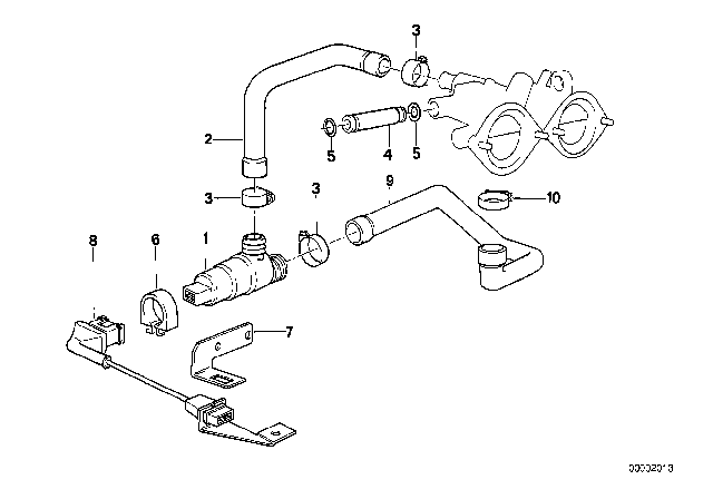 1992 BMW M5 Hose Diagram for 13411312666