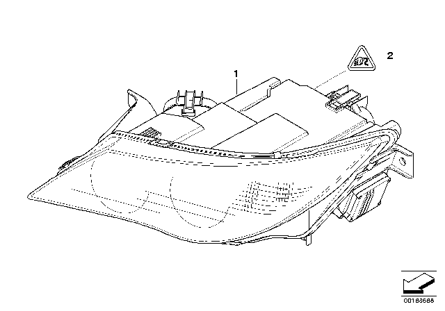 2010 BMW 650i Headlight Diagram