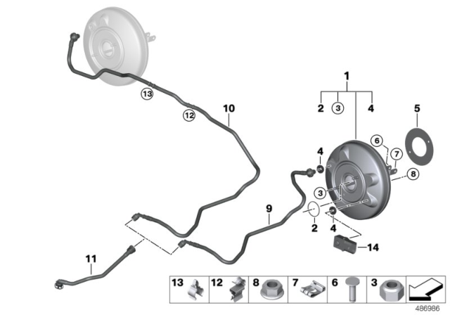 2018 BMW X2 Power Brake Booster Diagram for 34336873440