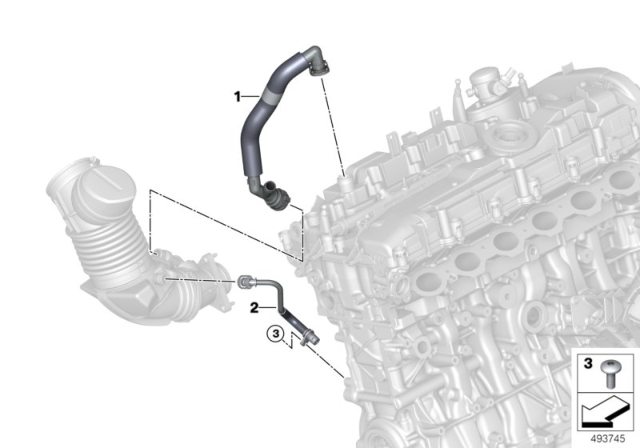 2020 BMW M340i xDrive Crankcase - Ventilation Diagram